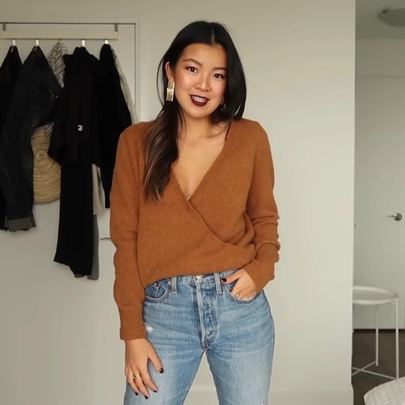 Madewell wrap sweater coziest yarn harvest heather - Picture 2 of 2